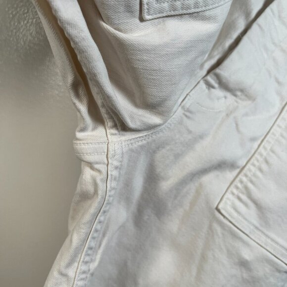 Mother Patch Pocket Private Ankle Fray Pants Size 25 Creampuffs Ivory High Rise - Picture 7 of 14